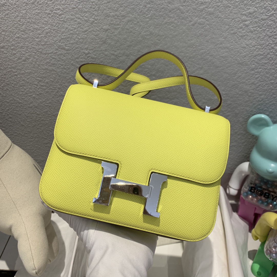 에르메스 콘스탄스18 레몬 옐로우 은장 앱송